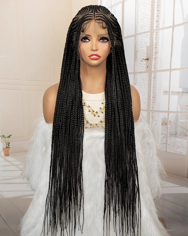 African Braided Hair Wigs Synthetic Full Lace