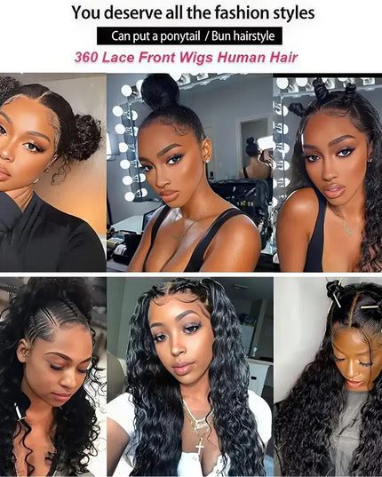 🔥 360 HD Lace Deep Curly Wave Wig – 200% Density, Preplucked & Glueless | Invisi Strap Water Wave Human Hair Wig