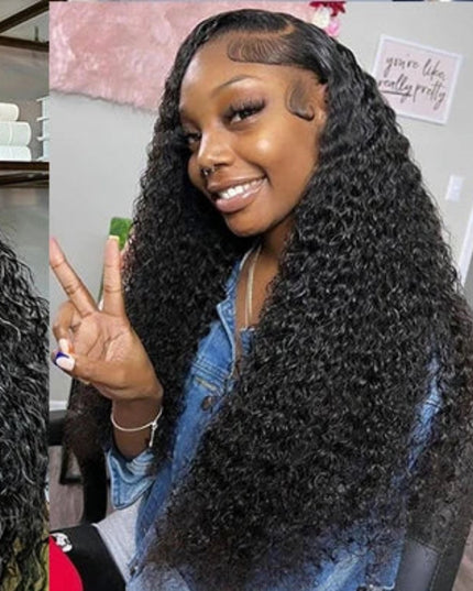 Curly Virgin Human Hair Lace Wig - 250% Density HD Lace