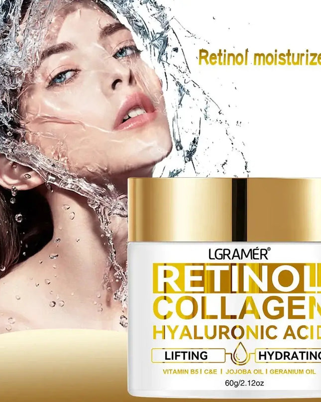 Retinol Face Cream – Anti-Wrinkle Moisturizer with Collagen & Hyaluronic Acid for Women & Men, Hydrating Skincare Formula