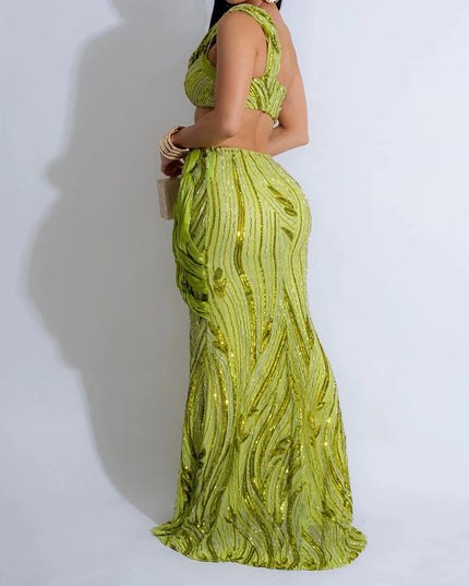 One-Shoulder Sequin Evening Dress – Elegant Summer Style
