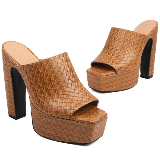 Sexy High Heels Platform Slides - Women Summer Mules 2023