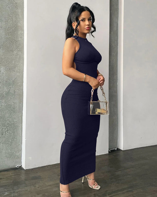 Women’s Ribbed Backless Sleeveless Bodycon Dress ✨