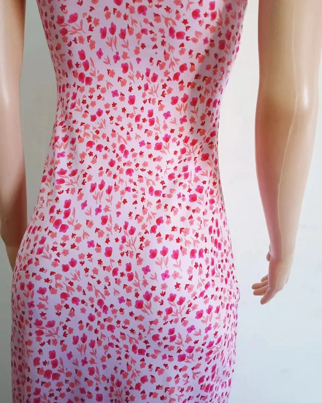 Floral Suspender Split Mini Dress 2024 Summer New Slim Sleeveless Patry Beach Style Spaghetti Strap Dress Women Clothes