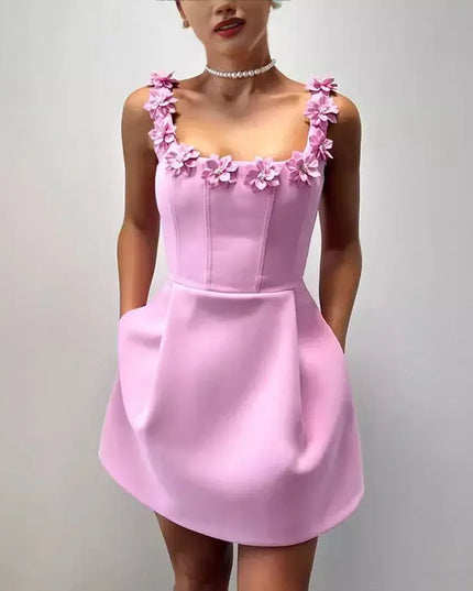 Sleeveless Strap Pocket Casual Dress