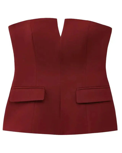 HXAO Tops For Women Strapless Off White Crop Top Woman Summer Corset Tube Tops Sexys Backless Tank Top Sleeveless Solid Tops