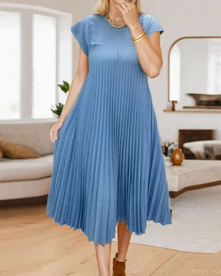 women's elegant sleeveless dress with pockets - Beige