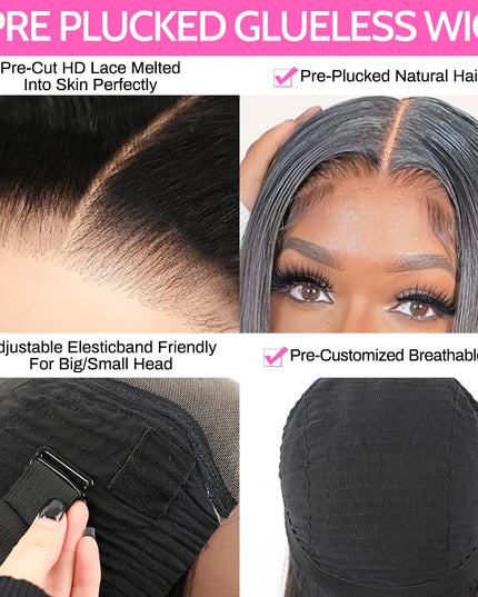 Wear Go Wig ISEE Hair Mongolian Water Wave 7x5 Glueless Preplucked Human Wigs Ready To Go Pre Cut Lace Easy Install HD Lace Wigs