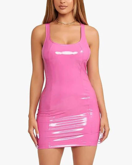 🔥 Top Seller – Sexy PU Leather Bodycon Mini Dress for Club & Party