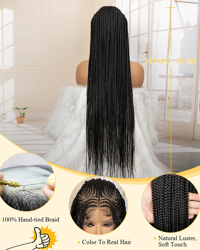 African Braided Hair Wigs Synthetic Full Lace