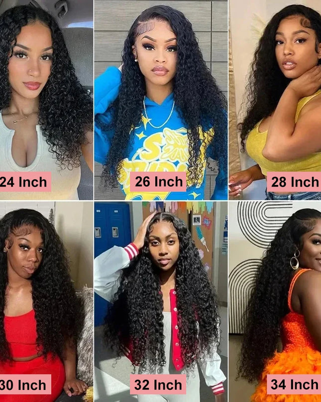 Snwprin 360 HD Full Lace Curly Human Hair Wig – 30 Inch Deep Wave Glueless Preplucked Frontal