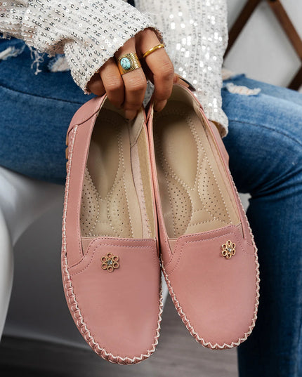 Comfortable Women's Loafers Laser Stitch Detail Flat Shoes Casual Comfortable Slip On Classic Trendy Streetwear