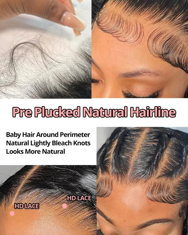 Snwprin 360 HD Full Lace Curly Human Hair Wig – 30 Inch Deep Wave Glueless Preplucked Frontal