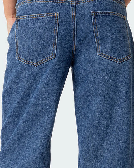 Women's Casual Loose Boyfried Wide Leg Denim Pants