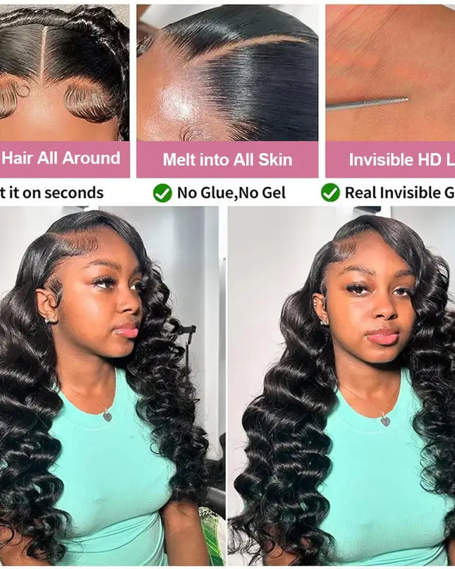 40 Inch Loose Deep Wave HD Lace Front Wig 13x6 Brazilian Curly Human Hair Wig for Women