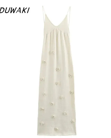 KADUWAKI gothic embroidered dresses for women, lightweight long gown with floral embroidery, perfect for beach vacation.