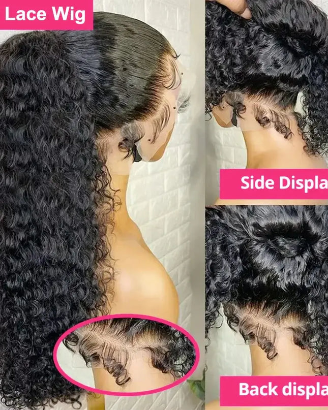 🔥 360 HD Lace Deep Curly Wave Wig – 200% Density, Preplucked & Glueless | Invisi Strap Water Wave Human Hair Wig