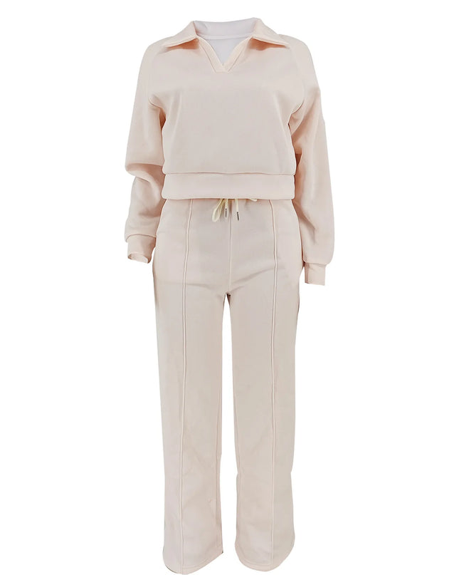 Autumn Winter Thick Warm Two-Piece Leisure Set for Women”