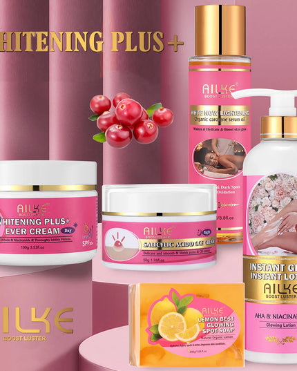 AILKE OEM Smooth Brightening AHA Dark Spots Removal, Skin Whitening Anti Wrinkle Skin Care Set