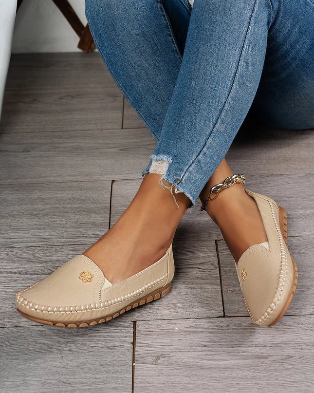 Comfortable Women's Loafers Laser Stitch Detail Flat Shoes Casual Comfortable Slip On Classic Trendy Streetwear