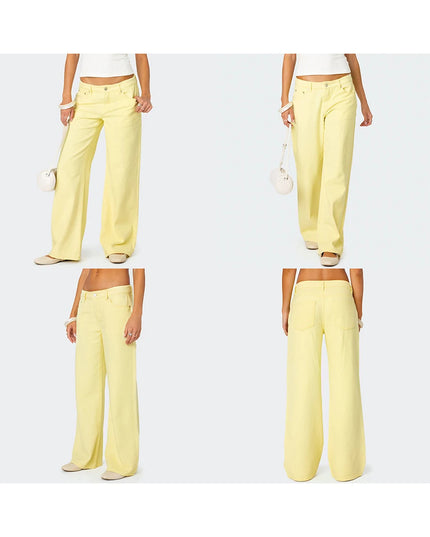 Women's Casual Loose Boyfried Wide Leg Denim Pants