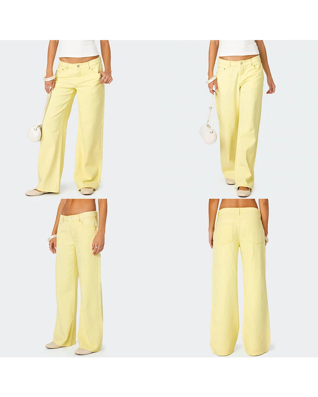 Women's Casual Loose Boyfried Wide Leg Denim Pants