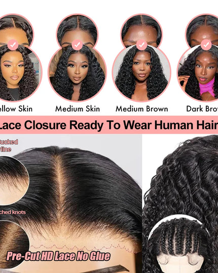 Snwprin 360 HD Full Lace Curly Human Hair Wig – 30 Inch Deep Wave Glueless Preplucked Frontal