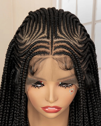 African Braided Hair Wigs Synthetic Full Lace