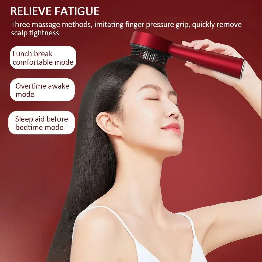 Multifunctional electric massage comb with red light therapy for hair growth and anti-hair loss benefits.