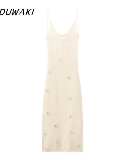 KADUWAKI gothic embroidered dresses for women, long sexy gown with floral embroidery, perfect for beach vacations.