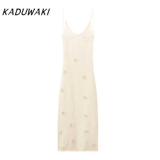 KADUWAKI gothic embroidered dresses for women, long sexy gown with floral embroidery, perfect for beach vacations.