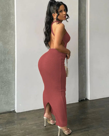 Women’s Ribbed Backless Sleeveless Bodycon Dress ✨