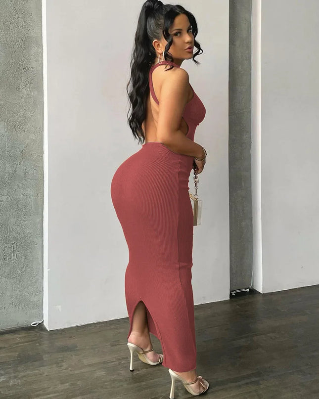 Women’s Ribbed Backless Sleeveless Bodycon Dress ✨
