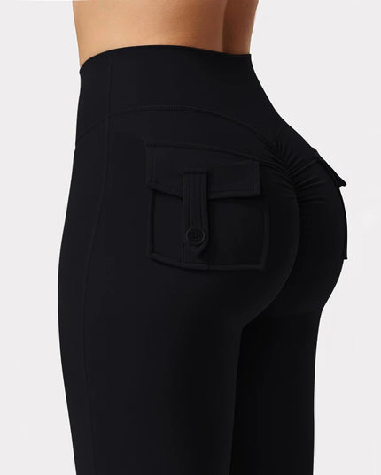 Women's High Stretch Wide Leg Yoga Pants with Pockets