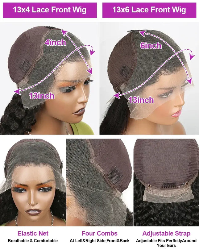 40 Inch Loose Deep Wave HD Lace Front Wig 13x6 Brazilian Curly Human Hair Wig for Women