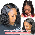 Collage of a woman with styled hair featuring baby hair extensions.