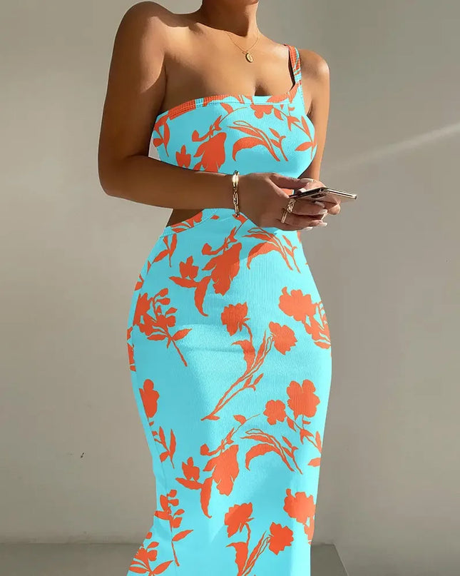 Ombre One Shoulder Cutout Bodycon Dress – Sexy Summer Style 2025