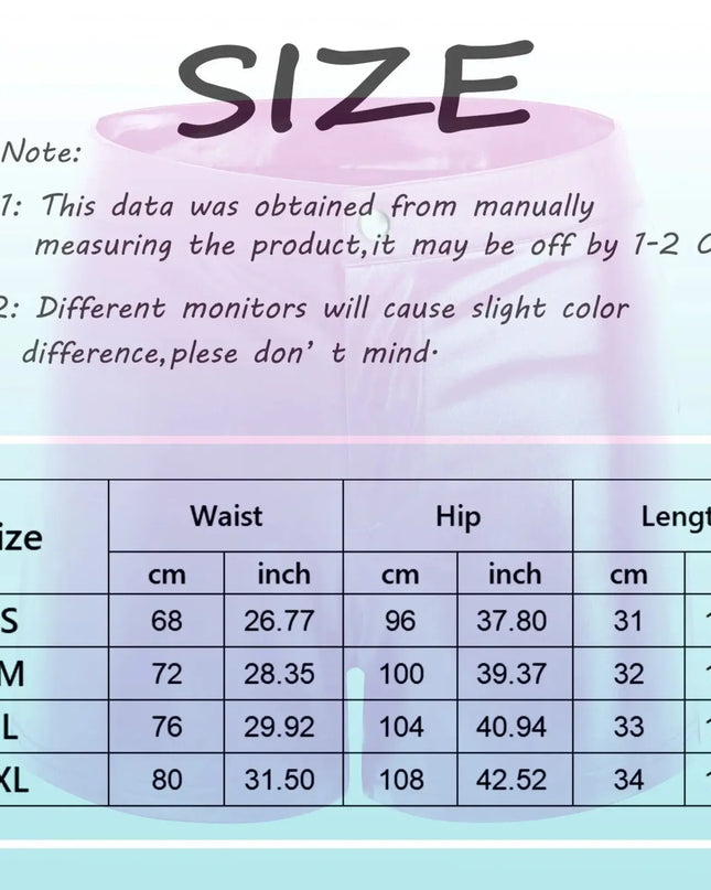 Size chart for clothing with measurements in centimeters and inches.
