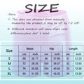 Size chart for clothing with measurements in centimeters and inches.
