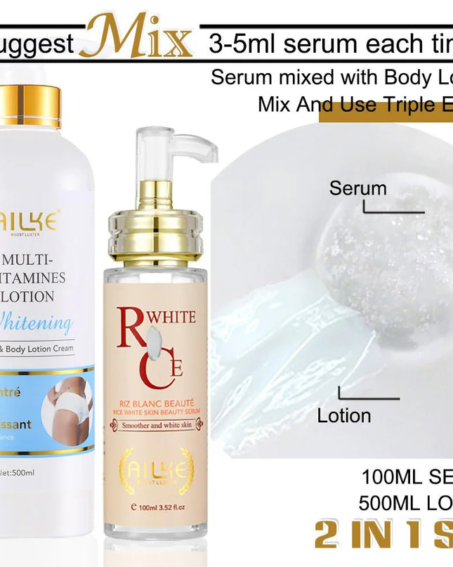 AILKE Whitening Body Lotion – Multi Vitamin Skin Brightening Set