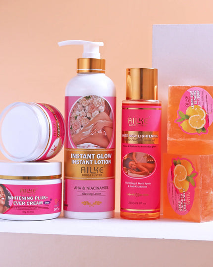 AILKE OEM Smooth Brightening AHA Dark Spots Removal, Skin Whitening Anti Wrinkle Skin Care Set
