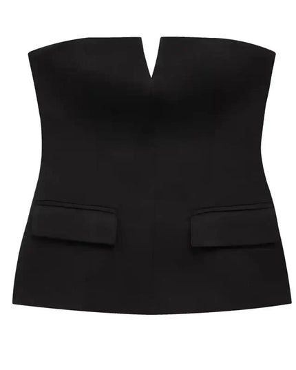 HXAO Tops For Women Strapless Off White Crop Top Woman Summer Corset Tube Tops Sexys Backless Tank Top Sleeveless Solid Tops