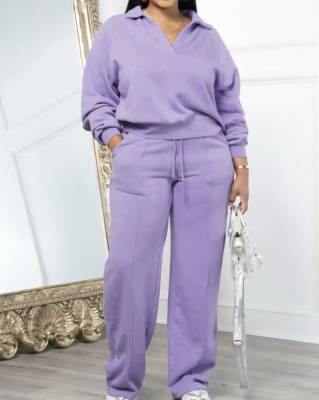 Autumn Winter Thick Warm Two-Piece Leisure Set for Women”