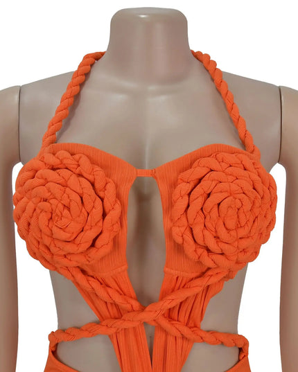 Backless Summer Dress 2025 - Sexy Knitted Halter Neck