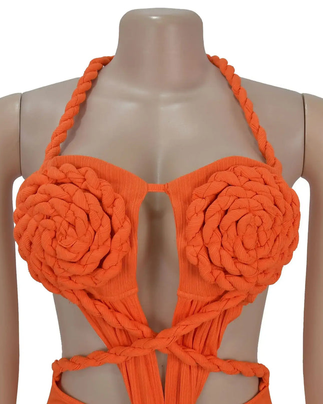 Backless Summer Dress 2025 - Sexy Knitted Halter Neck