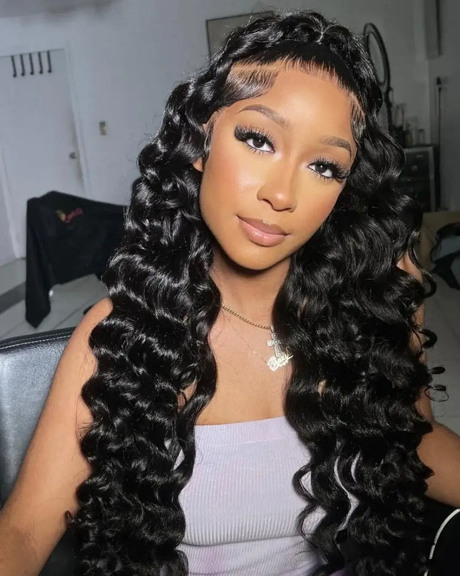 40 Inch Loose Deep Wave HD Lace Front Wig 13x6 Brazilian Curly Human Hair Wig for Women