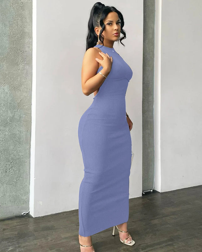Women’s Ribbed Backless Sleeveless Bodycon Dress ✨