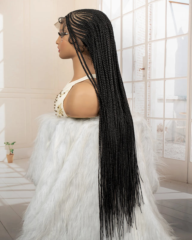 African Braided Hair Wigs Synthetic Full Lace