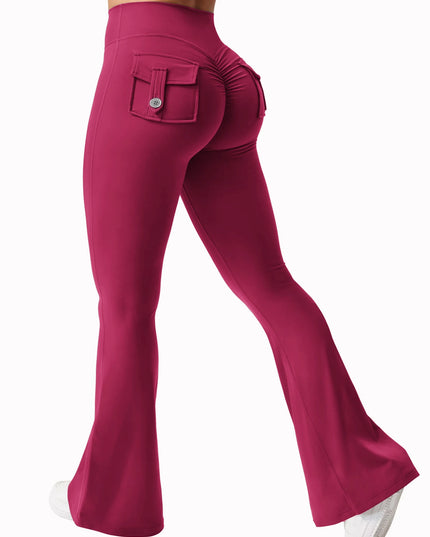 Women's High Stretch Wide Leg Yoga Pants with Pockets