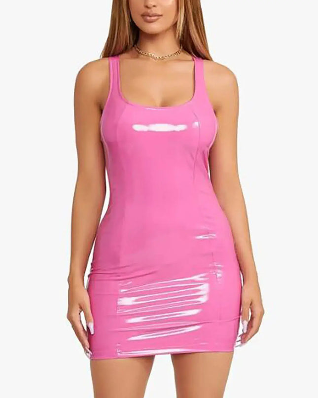 🔥 Top Seller – Sexy PU Leather Bodycon Mini Dress for Club & Party